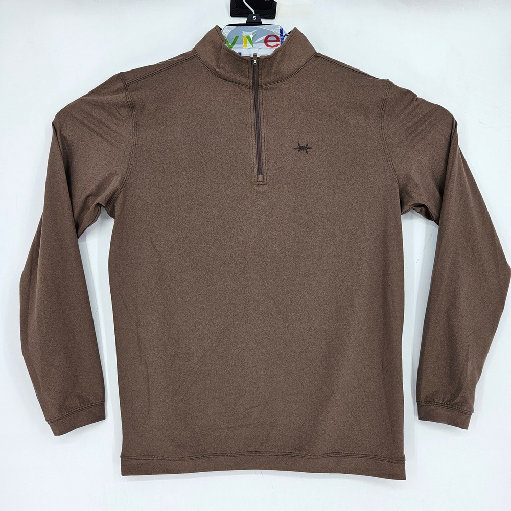 Texas Standard Shirt Mens Small Performance‎ Hybrid Quarter Zip Pullover Brown